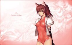  animal_ears breasts brown_eyes brown_hair cat_ears catgirl elbow_gloves game gloves highres mao mao_(shining_tears) nekomimi ninja sega shining_(series) shining_tears shining_tears_x_wind short_hair taka_tony tanaka_takayuki tony_taka wallpaper 