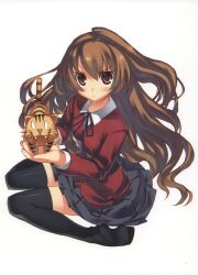  aisaka_taiga seifuku thigh-highs toradora! yasu 