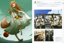  animal_ears ayakura_juu dress horo megane seifuku spice_and_wolf tail 