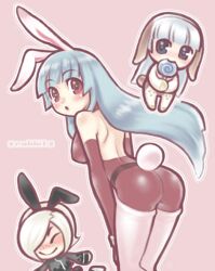  animal_ears ass blush blush breasts bunny_ears bunnygirl bunnysuit dog_ears doggirl inumimi long_hair short_hair tail usagimimi 