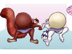  2026 3_toes 4_toes ailurid anthro belly big_belly black_nose border bovid brown_hair caprine cucumber cucumber_on_eye dansharkman digital_drawing_(artwork) digital_media_(artwork) duo english_description feet food fruit fur goat hair heart_(marking) hi_res huge_belly humanoid_hands hyper hyper_belly hyper_pregnancy long_ears lying male mammal markings navel on_back outie_navel plant pregnant pregnant_anthro pregnant_male purple_markings red_panda ring_(marking) ringed_tail stretch_marks striped_markings striped_tail stripes tail tail_markings tan_body tan_fur tan_soles tobor toes towel towel_only white_body white_border white_fur 