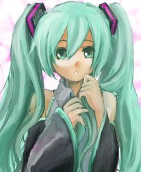  bad_id bad_pixiv_id detached_sleeves female green_eyes green_hair hatsune_miku long_hair nanceee_305 solo twintails vocaloid 