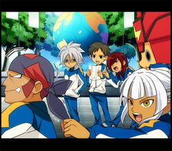  51039ra3 black_eyes fuai_rui green_eyes inazuma_eleven inazuma_eleven_(series) red_eyes yamino_kageto yellow_eyes 