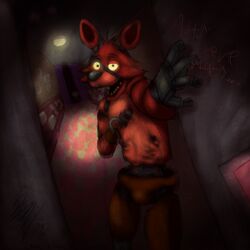  1:1 absurd_res anthro avoid_posting bc92 canid canine dark five_nights_at_freddy&#039;s fox foxy_(fnaf) hi_res looking_at_viewer machine male mammal open_mouth robot scottgames solo 