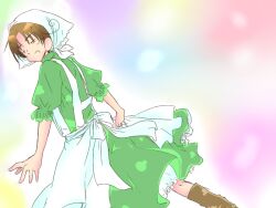  1boy ahoge axis_powers_hetalia brown_hair closed_eyes crossdressing happy italy_(hetalia) milo_(artist) northern_italy_(hetalia) rim_(artist) trap 