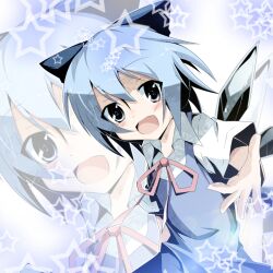  &acirc;&lsquo;&uml; (9) ? blue_hair bow cirno ribbon smile touhou wings 