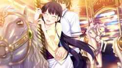  1boy :d ^_^ black_eyes black_hair closed_eyes crying female game_cg grisaia_(series) grisaia_no_kajitsu kazami_yuuji long_hair open_mouth sakaki_yumiko smile tears watanabe_akio 