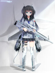  absurdres aircraft airplane august1st commentary_request expressionless female fighter_jet grey_background gun hagi_(ame_hagi) head_tilt heterochromia highres holding holding_gun holding_weapon holster j-15 jet long_hair long_sleeves looking_at_viewer military military_vehicle original people&#039;s_liberation_army people&#039;s_liberation_army_navy pleated_skirt sailor_collar school_uniform serafuku shirt simple_background skirt solo standing thigh_holster thighhighs trigger_discipline weapon white_shirt zettai_ryouiki 