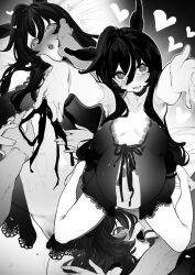  1boy :3 :d babydoll bare_arms bare_shoulders barefoot big_belly blush breasts breasts_apart close-up commentary_request couple female foreshortening from_above from_side full_body greyscale hair_between_eyes half-closed_eyes hand_on_another's_cheek hand_on_another's_face hand_on_another's_stomach hand_on_own_stomach heart highres holding_hands hugging_viewer indoors kingbole legs_apart long_bangs long_hair lying medium_breasts mole mole_on_thigh mole_under_eye monochrome no_panties on_back open_mouth outie_navel pov pregnant pussy pussy_peek raised_inner_eyebrows reaching reaching_towards_viewer sagging_breasts see-through_babydoll see-through_clothes sidelocks sitting smile straight straight_hair sweat umamusume vivlos_(umamusume) wariza 