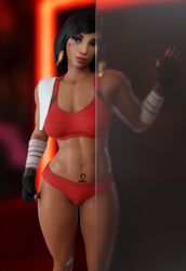  3d blender currysfm dark-skinned_female dark_skin looking_at_viewer overwatch pharah solo sports_bra 