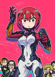  amate_yuzuriha beanie blush bodysuit breasts covered_navel ebizome fortified_suit gundam gundam_gquuuuuux haro hat impossible_clothes long_hair mecha_pilot_suit medium_breasts muv-luv revealing_clothes science_fiction shiny_clothes skin_tight 