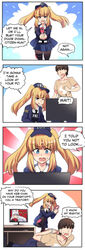  4koma arrest blonde_hair comic computer english_text fbi fbi_cap female gijinka gun hand_cuffs male meme merryweather merryweatherey no_eyes personification privacy red_star russian_text soviet text ushanka white_hair 