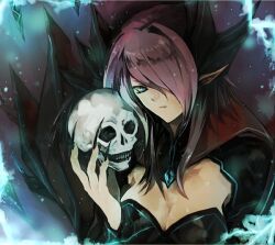  bad_id bad_pixiv_id cardfight!!_vanguard demon_girl female fingernails hair_over_one_eye long_fingernails multicolored_hair pointy_ears ren_(pixiv) skull skull_witch_nemain solo 