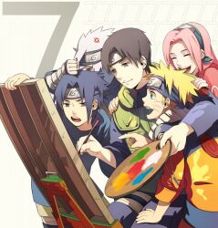  half_mask hatake_kakashi md5_mismatch naruto naruto_shippuuden oba-min paint sai sakura_haruno time_paradox uchiha_sasuke uzumaki_naruto 