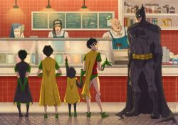  6+boys 6boys age_difference batman batman_(series) belt boots brothers bruce_wayne candy cape damian_wayne dc_comics dick_grayson domino_mask eri_h family father father_and_son food gloves green_shoes hood hoodie ice_cream icecream jason_todd legacy lolicon mask multiple_boys robin robin_(dc) shoes shop siblings size_difference son tim_drake time_paradox young younger 