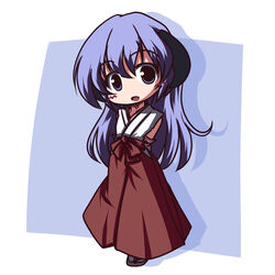  chibi commentary_request female fictional_sister hakama hakama_skirt hanyuu higurashi_no_naku_koro_ni horns japanese_clothes red_hakama skirt solo 