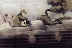  2boys artist_request claus_valca female highres last_exile lavie_head lolicon multiple_boys official_art photoshop_(medium) scan vanship 