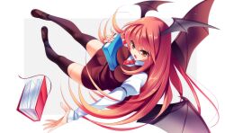  dragonmaterial koakuma thighhighs touhou wings 