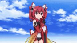  animated animated bow female hairbow mitsuka_souji ore_twintail_ni_narimasu red_eyes red_hair solo tail_red tailred twintails 