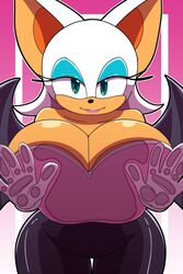  against_glass anthro bat big_ass big_ears blue_makeup breasts breasts_on_glass busty gloves green_eyes hand_on_glass huge_breasts hyper hyper_breasts kojiro-brushard phone_wallpaper repost rouge_the_bat skindentation sonic_(series) tight_clothing wallpaper wings 