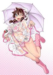  amano_megumi amano_megumi_wa_suki_darake! archived_source bad_link between_breasts bikini bikini_under_clothes blue_eyes blush boots breasts brown_hair dripping female frilled_bikini frills full_body halftone halftone_background highres holding holding_umbrella hood large_breasts long_hair long_sleeves looking_at_viewer mini_person miniboy nekoguchi oerba_yun_fang official_art one_eye_closed open_mouth partially_unbuttoned pink_bikini pink_theme polka_dot polka_dot_bikini polka_dot_footwear raincoat rubber_boots see-through shindou_manabu side-tie_bikini_bottom solo_focus striped_bikini striped_clothes swimsuit transparent_raincoat umbrella wet 