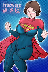  1girls angry anime anime_style big_ass big_breasts big_butt blue_background blue_clothing blush bodysuit breasts brown_eyes brown_hair cape clohted_female clothed clothing comic dc dc_comics dc_extended_universe dceu deviantart embarrassed eyes female female_only fist flying front_view frozware2 fully_clothed hair instagram kara_zor-el looking_at_viewer muscular open_eyes open_mouth sad sasha_calle short_hair signature simple_background solo supergirl supergirl_(dceu) supergirl_(sasha_calle) supergirl_(series) superheroine superman superman_(series) the_flash_(2023) the_flash_(series) thick thick_ass thick_thighs twitter_username 