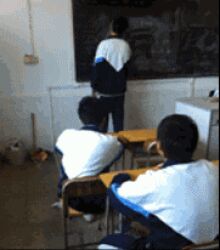  animated animated classroom fighting japan kick kicking lowres multiple_boys school teacher what 