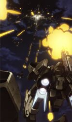  absurdres artist_request battle beam_rifle energy_gun gun gundam gundam_wing gundam_wing_endless_waltz highres mecha no_humans robot serpent_(mobile_suit) sky weapon wing_gundam_zero_custom 