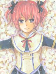  alicia_combatir blue_eyes breasts capelet female flower lying open_mouth pink_hair short_hair skirt tales_of_(series) tales_of_symphonia twintails 