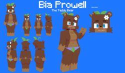  1girls 3d anthro bear_girl bia_prowell_(slipperyt) big_breasts blue_eyes brown_body brown_fur character commission female female_only horny_female humanoid mine-imator minecraft nude outside slipperyt solo tagme teddy_bear 