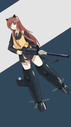  animal_ears bad_id bad_pixiv_id bow bow_panties brown_hair browning_m1919 drum_magazine f6f_hellcat female green_eyes gun highres hirschgeweih_antennas image_sample jacket machine_gun magazine_(weapon) mikado_(winters) military military_uniform necktie original panties pixiv_sample solo striker_unit underwear uniform vest weapon world_witches_series 