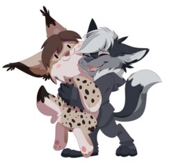  anthro canid canine canis conditional_dnp cuddling duo felid feline female happy iguky-neky lynx male mammal nightdancer_(character) plushie wolf young young_anthro zaire_(nightdancer) 