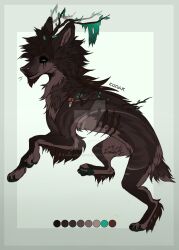  ambiguous_gender back_tuft black_sclera black_tears blue_eyes brown_body brown_fur canid cheek_tuft chest_tuft deviantart_logo facial_hair facial_tuft feral fur goatee hi_res horizontal_pupils leg_tuft looking_at_viewer mammal mouth_closed neck_tuft pupils santanahoffman short_tail simple_background solo tail tuft watermark 