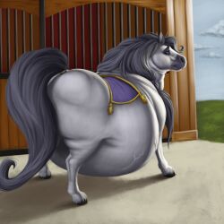  2015 accessory belly big_belly black_eyebrows black_hooves blithe cloud cloven_hooves colored day digital_drawing_(artwork) digital_media_(artwork) double_chin equid equine eyebrows feral fur furgonomics grass grey_eyes grey_mane grey_tail half-closed_eyes hooves horse inside jewelry long_mane long_tail male mammal mane narrowed_eyes obese obese_feral obese_male overweight overweight_feral overweight_male percheron plant purple_blanket quadruped ring shaded side_view sky smile solo stable standing sugarboy tail tail_accessory tail_jewelry tail_ring thick_thighs veiny_belly white_body white_fur 