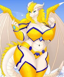  absurd_res animal_humanoid anthro big_breasts blue_eyes breasts chinese_zodiac dragon dreiden fantasy female hi_res huge_breasts humanoid karina_(dreiden) larger_female mythological_creature mythological_scalie mythology nirvana reptile scalie scalie_humanoid size_difference solo warrior year_of_the_dragon 