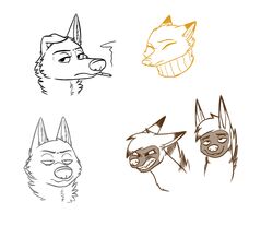  aardwolf al_(weaver) angry anneke_(weaver) anthro betty_(weaver) canid canine canis charlie_(weaver) corsac_fox disney female fox group hyena looking_at_viewer male mammal narrowed_eyes neck_tuft pack_street skunkbutt_(artist) smoking squint true_fox tuft wolf wolter_(weaver) zootopia 