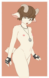  5:8 alternate_species anthro bovid caprine eugeniy_g femboy feminization hi_res horn male mammal nipples shocked solo 