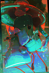  2023 383937h abstract_art abstract_background absurd_res airy_(hfjone) ambiguous_gender animate_inanimate axe backpack biped blue_and_red death digital_media_(artwork) duo faceless head_explosion hfjone hi_res holding_axe holding_object holding_tool holding_weapon hug lamp liam_plecak_(hfjone) male_(lore) not_furry object_shows oil_lamp screentone shatter shattered tools unzipped weapon zipper 