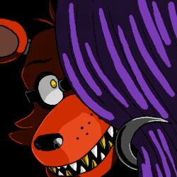  1:1 animatronic anthro black_background black_nose canid canine curtains different_strokes_gallery digital_media_(artwork) dr_mango eyebrows five_nights_at_freddy&#039;s fox foxy_(fnaf) glistening glistening_nose gold_(metal) gold_tooth hook hook_hand machine male mammal purple_curtains red_body robot scottgames shaded sharp_teeth simple_background snout solo teeth yellow_eyes 