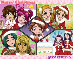  3boys 6+girls :d akimoto_komachi amai_shirou bad_id bad_pixiv_id blonde_hair blue_hair blush brown_hair cake christmas closed_eyes coco_(yes!_precure_5) copyright_name couple food fukushima_masaru gift green_hair happy heart kasugano_urara_(yes!_precure_5) kokoda_kouji lonely milk_(yes!_precure_5) mimino_kurumi minazuki_karen multiple_boys multiple_girls natsu_(yes!_precure_5) natsuki_rin nuts_(yes!_precure_5) one_eye_closed open_mouth pink_hair precure purple_hair sad santa_costume smile star_(symbol) straight syrup_(yes!_precure_5) tears wince yes!_precure_5 yes!_precure_5_gogo! yumehara_nozomi 