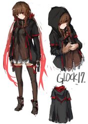  bad_id bad_twitter_id brown_hair character_name dual_wielding female full_body girls&#039;_frontline glock glock_17_(girls&#039;_frontline) gradient_hair gun hair_ribbon handgun holding hood hoodie jacket long_hair looking_at_viewer multicolored_hair necktie red_eyes red_hair ribbon skirt thighhighs twintails unitsu very_long_hair weapon white_skirt 