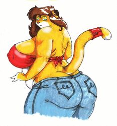  accessory ass belly big_belly big_breasts big_butt bottomwear breasts clothing danellz denim denim_bottomwear denim_clothing felid female furgonomics huge_breasts huge_butt huge_thighs jeans jewelry kathy_(danellz) lion mammal midriff obese obese_female overweight overweight_female pantherine pants ring shirt solo tail tail_accessory tail_jewelry tail_ring thick_thighs tied_shirt topwear 