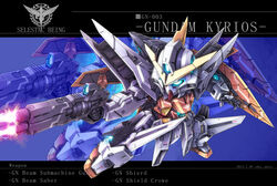  artist_name beam_rifle character_name chibi commentary_request dated energy_gun english_text engrish_text gundam gundam_00 gundam_kyrios letterboxed mecha no_humans ranguage robot shield solo takamaru_(taka1220) weapon zoom_layer 