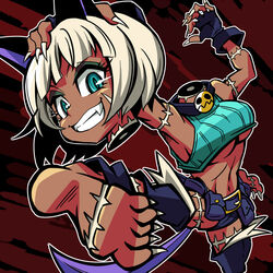  breasts commentary_request crop_top disembodied_head emu_(toran) female large_breasts ms._fortune_(skullgirls) skullgirls solo underboob 