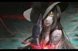  black_hair hat hoshima techgirl vocaloid yellow_eyes 