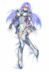  android bare_shoulders bed_sheet blue_hair breasts commentary_request dakimakura_(medium) elbow_gloves expressionless female forehead_protector full_body gloves hair_between_eyes hair_spread_out kos-mos kos-mos_re: large_breasts leotard long_hair looking_at_viewer lying megatama on_back red_eyes sheet_grab solo thighhighs very_long_hair white_leotard xenoblade_chronicles_(series) xenoblade_chronicles_2 xenosaga 