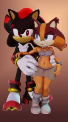  3d_(artwork) 9:16 anthro badger blender_(artwork) blue_eyes breasts clothed clothing curvy_figure digital_media_(artwork) duo eulipotyphlan female hedgehog hi_res male male/female mammal mustelid musteline presenting red_eyes rotalice2 sega shadow_the_hedgehog sonic_boom sonic_the_hedgehog_(series) sticdow sticks_the_jungle_badger 