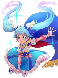  asymmetrical_clothes blue_cape blue_dress blue_eyes blue_hair blue_theme cape commentary_request cure_sky detached_sleeves dress earrings eyelashes female fingerless_gloves fpminnie1 gloves gradient_hair hair_ornament happy highres hirogaru_sky!_precure jewelry light_blue_hair long_hair looking_at_viewer magical_girl multicolored_hair pink_hair precure puffy_short_sleeves puffy_sleeves red_cape short_sleeves simple_background smile solo sora_harewataru streaked_hair thighhighs thighs twintails two-sided_cape two-sided_fabric white_background white_gloves 