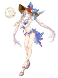  :d bad_anatomy bad_id bad_leg bad_pixiv_id ball beachball bikini blue_bikini blue_eyes bow breasts cleavage collarbone commentary fate/grand_order fate_(series) female flower footwear_flower full_body grey_hair hat hat_bow hat_flower hibiscus high_heels highres jewelry koshika_rina long_hair looking_at_viewer marie_antoinette_(fate) marie_antoinette_(swimsuit_caster)_(fate) marie_antoinette_(swimsuit_caster)_(third_ascension)_(fate) medium_breasts necklace open_mouth sidelocks simple_background smile solo stomach sun_hat swimsuit twintails very_long_hair white_background 