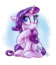  2016 absurd_res blue_eyes blush cutie_mark equid equine female feral friendship_is_magic hair hasbro hi_res horn long_hair looking_up mammal my_little_pony mythological_creature mythological_equine mythology purple_hair rarity_(mlp) scrunchy_face sitting solo unicorn whitediamonds 